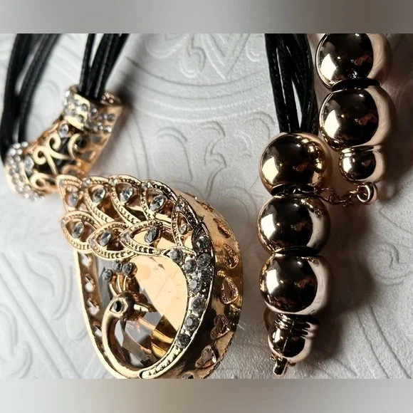 Assemblage Art Necklace Pendant Artisan Smoky Crystal OOAK Statement 3377 O - Picture 8 of 16